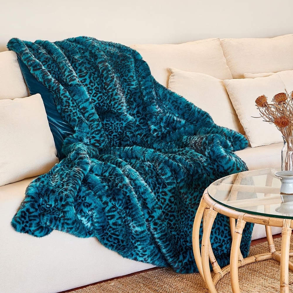 Spirithoods Ice Leopatd Faux Fur Throw